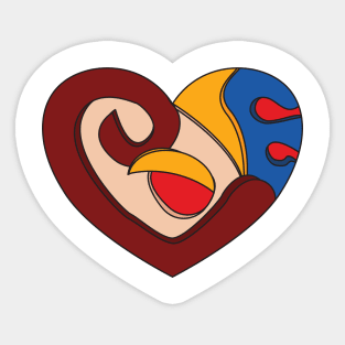 HEART IN VIVID SHADES Sticker